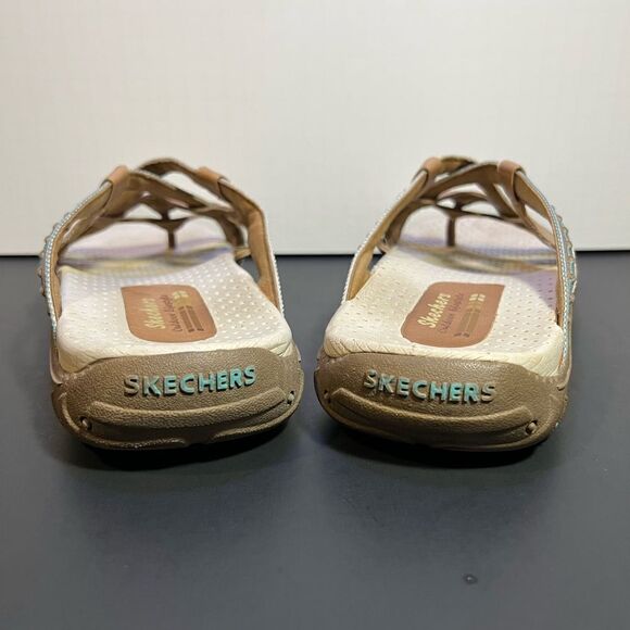 Womens SKECHERS Outdoor Lifestyle Multicolor Leather Slip On Sandals / Size 10 - Picture 5 of 9